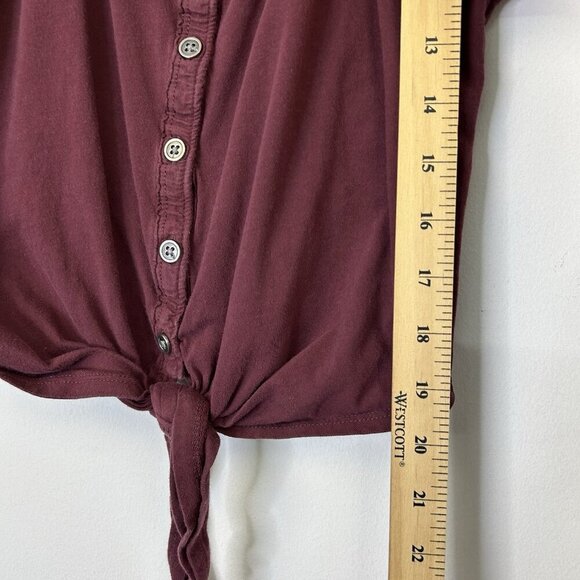 Abercrombie Fitch Tank Top Womens Size Small Burgundy Tie Front Y2K - Picture 5 of 7